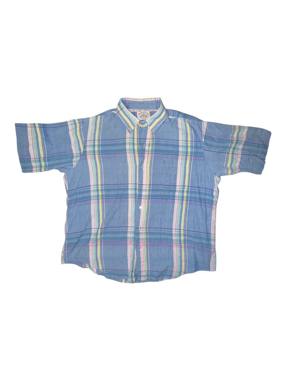 Bay Of Bengal India Madras Men’s XL Blue Plaid Shirt Vintage